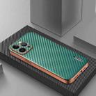 For iPhone 13 Pro Max AZNS Electroplated Edge Carbon Fiber Texture Phone Case(Green) - 2