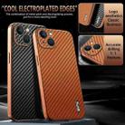 For iPhone 13 AZNS Electroplated Edge Carbon Fiber Texture Phone Case(Black) - 3