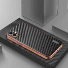 For iPhone 12 AZNS Electroplated Edge Carbon Fiber Texture Phone Case(Black) - 2