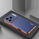 For iPhone 17 Pro Max AZNS Electroplated Edge Carbon Fiber Texture Phone Case(Blue) - 2