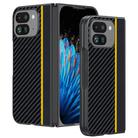 For Google Pixel 9 Pro Fold Ultra-thin Carbon Fiber Texture Printing Phone Case(Black Yellow) - 1