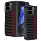 For Google Pixel 10 Pro Fold Ultra-thin Carbon Fiber Texture Printing Phone Case(Black Red) - 1