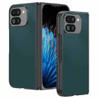 For Google Pixel 9 Pro Fold Ultra-thin Plain Skin Leather Phone Case(Green) - 1