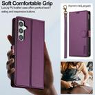 For Samsung Galaxy S23 FE 5G LC.IMEEKE L2 Series Detachable Magsafe PU Phone Case with Lanyard(Purple) - 3