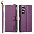 For Samsung Galaxy S24 5G LC.IMEEKE L2 Series Detachable Magsafe PU Phone Case with Lanyard(Purple) - 1