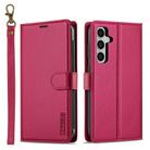 For Samsung Galaxy S24 5G LC.IMEEKE L2 Series Detachable Magsafe PU Phone Case with Lanyard(Red) - 1