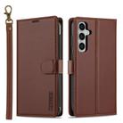 For Samsung Galaxy S24+ 5G LC.IMEEKE L2 Series Detachable Magsafe PU Phone Case with Lanyard(Brown) - 1