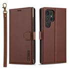 For Samsung Galaxy S24 Ultra 5G LC.IMEEKE L2 Series Detachable Magsafe PU Phone Case with Lanyard(Brown) - 1