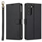 For Samsung Galaxy S25 5G LC.IMEEKE L2 Series Detachable Magsafe PU Phone Case with Lanyard(Black) - 1