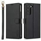 For Samsung Galaxy S25+ 5G LC.IMEEKE L2 Series Detachable Magsafe PU Phone Case with Lanyard(Black) - 1