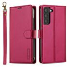 For Samsung Galaxy S25+ 5G LC.IMEEKE L2 Series Detachable Magsafe PU Phone Case with Lanyard(Red) - 1