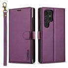 For Samsung Galaxy S25 Ultra 5G LC.IMEEKE L2 Series Detachable Magsafe PU Phone Case with Lanyard(Purple) - 1