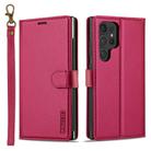 For Samsung Galaxy S25 Ultra 5G LC.IMEEKE L2 Series Detachable Magsafe PU Phone Case with Lanyard(Red) - 1