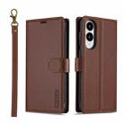 For Samsung Galaxy S25 Edge 5G LC.IMEEKE L2 Series Detachable Magsafe PU Phone Case with Lanyard(Brown) - 1