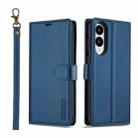 For Samsung Galaxy S25 Edge 5G LC.IMEEKE L2 Series Detachable Magsafe PU Phone Case with Lanyard(Blue) - 1