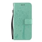 For Motorola Moto E6s (2020) Tree & Cat Embossed Pattern Horizontal Flip Leather Case with Holder & Card Slots & Wallet & Lanyard(Green) - 2