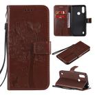 For Motorola Moto E6s (2020) Tree & Cat Embossed Pattern Horizontal Flip Leather Case with Holder & Card Slots & Wallet & Lanyard(Coffee) - 1