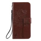 For Motorola Moto E6s (2020) Tree & Cat Embossed Pattern Horizontal Flip Leather Case with Holder & Card Slots & Wallet & Lanyard(Coffee) - 2