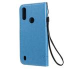For Motorola Moto E6s (2020) Tree & Cat Embossed Pattern Horizontal Flip Leather Case with Holder & Card Slots & Wallet & Lanyard(Blue) - 2
