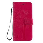 For Motorola Moto E6s (2020) Tree & Cat Embossed Pattern Horizontal Flip Leather Case with Holder & Card Slots & Wallet & Lanyard(Rose Red) - 2