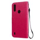 For Motorola Moto E6s (2020) Tree & Cat Embossed Pattern Horizontal Flip Leather Case with Holder & Card Slots & Wallet & Lanyard(Rose Red) - 3