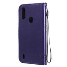 For Motorola Moto E6s (2020) Tree & Cat Embossed Pattern Horizontal Flip Leather Case with Holder & Card Slots & Wallet & Lanyard(Purple) - 3