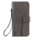 For Motorola Moto E6s (2020) Tree & Cat Embossed Pattern Horizontal Flip Leather Case with Holder & Card Slots & Wallet & Lanyard(Grey) - 2