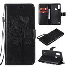 For Motorola Moto E6s (2020) Tree & Cat Embossed Pattern Horizontal Flip Leather Case with Holder & Card Slots & Wallet & Lanyard(Black) - 1