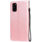 For Oppo A52 / A72 / A92 Tree & Cat Embossed Pattern Horizontal Flip Leather Case with Holder & Card Slots & Wallet & Lanyard(Rose Gold) - 3