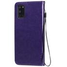 For Oppo A52 / A72 / A92 Tree & Cat Embossed Pattern Horizontal Flip Leather Case with Holder & Card Slots & Wallet & Lanyard(Purple) - 3