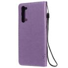 For Oppo Reno3 5G/ Find X2 Lite Tree & Cat Embossed Pattern Horizontal Flip Leather Case with Holder & Card Slots & Wallet & Lanyard(Light Purple) - 3