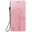 For Oppo Reno3 5G/ Find X2 Lite Tree & Cat Embossed Pattern Horizontal Flip Leather Case with Holder & Card Slots & Wallet & Lanyard(Rose Gold) - 2