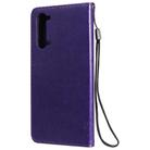 For Oppo Reno3 5G/ Find X2 Lite Tree & Cat Embossed Pattern Horizontal Flip Leather Case with Holder & Card Slots & Wallet & Lanyard(Purple) - 3