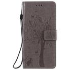 For Oppo Reno3 5G/ Find X2 Lite Tree & Cat Embossed Pattern Horizontal Flip Leather Case with Holder & Card Slots & Wallet & Lanyard(Grey) - 2