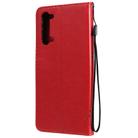 For Oppo Reno3 5G/ Find X2 Lite Tree & Cat Embossed Pattern Horizontal Flip Leather Case with Holder & Card Slots & Wallet & Lanyard(Red) - 3