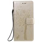 For Oppo Reno3 5G/ Find X2 Lite Tree & Cat Embossed Pattern Horizontal Flip Leather Case with Holder & Card Slots & Wallet & Lanyard(Gold) - 2