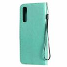 For Oppo Reno3 Pro 4G Tree & Cat Embossed Pattern Horizontal Flip Leather Case with Holder & Card Slots & Wallet & Lanyard(Green) - 3