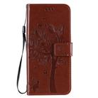 For Oppo Reno3 Pro 4G Tree & Cat Embossed Pattern Horizontal Flip Leather Case with Holder & Card Slots & Wallet & Lanyard(Coffee) - 2