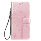 For Oppo Reno3 Pro 4G Tree & Cat Embossed Pattern Horizontal Flip Leather Case with Holder & Card Slots & Wallet & Lanyard(Rose Gold) - 2