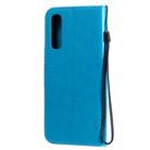 For Oppo Reno3 Pro 4G Tree & Cat Embossed Pattern Horizontal Flip Leather Case with Holder & Card Slots & Wallet & Lanyard(Blue) - 3