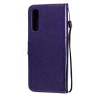 For Oppo Reno3 Pro 4G Tree & Cat Embossed Pattern Horizontal Flip Leather Case with Holder & Card Slots & Wallet & Lanyard(Purple) - 3