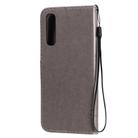 For Oppo Reno3 Pro 4G Tree & Cat Embossed Pattern Horizontal Flip Leather Case with Holder & Card Slots & Wallet & Lanyard(Grey) - 3