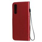 For Oppo Reno3 Pro 4G Tree & Cat Embossed Pattern Horizontal Flip Leather Case with Holder & Card Slots & Wallet & Lanyard(Red) - 2