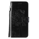 For Oppo Reno3 Pro 4G Tree & Cat Embossed Pattern Horizontal Flip Leather Case with Holder & Card Slots & Wallet & Lanyard(Black) - 2