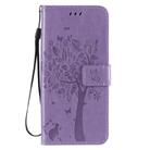 For Oppo Reno3 Pro 5G / Find X2 Neo Tree & Cat Embossed Pattern Horizontal Flip Leather Case with Holder & Card Slots & Wallet & Lanyard(Light Purple) - 2