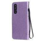For Oppo Reno3 Pro 5G / Find X2 Neo Tree & Cat Embossed Pattern Horizontal Flip Leather Case with Holder & Card Slots & Wallet & Lanyard(Light Purple) - 3