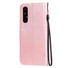 For Oppo Reno3 Pro 5G / Find X2 Neo Tree & Cat Embossed Pattern Horizontal Flip Leather Case with Holder & Card Slots & Wallet & Lanyard(Rose Gold) - 3