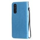 For Oppo Reno3 Pro 5G / Find X2 Neo Tree & Cat Embossed Pattern Horizontal Flip Leather Case with Holder & Card Slots & Wallet & Lanyard(Blue) - 3