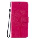 For Oppo Reno3 Pro 5G / Find X2 Neo Tree & Cat Embossed Pattern Horizontal Flip Leather Case with Holder & Card Slots & Wallet & Lanyard(Rose Red) - 2