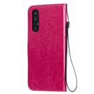 For Oppo Reno3 Pro 5G / Find X2 Neo Tree & Cat Embossed Pattern Horizontal Flip Leather Case with Holder & Card Slots & Wallet & Lanyard(Rose Red) - 3